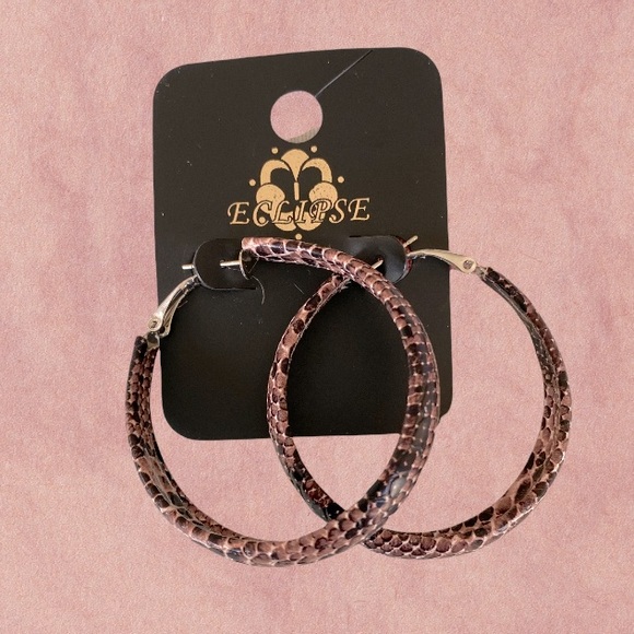 Eclipse Jewelry - Snakeskin Hoop Earrings